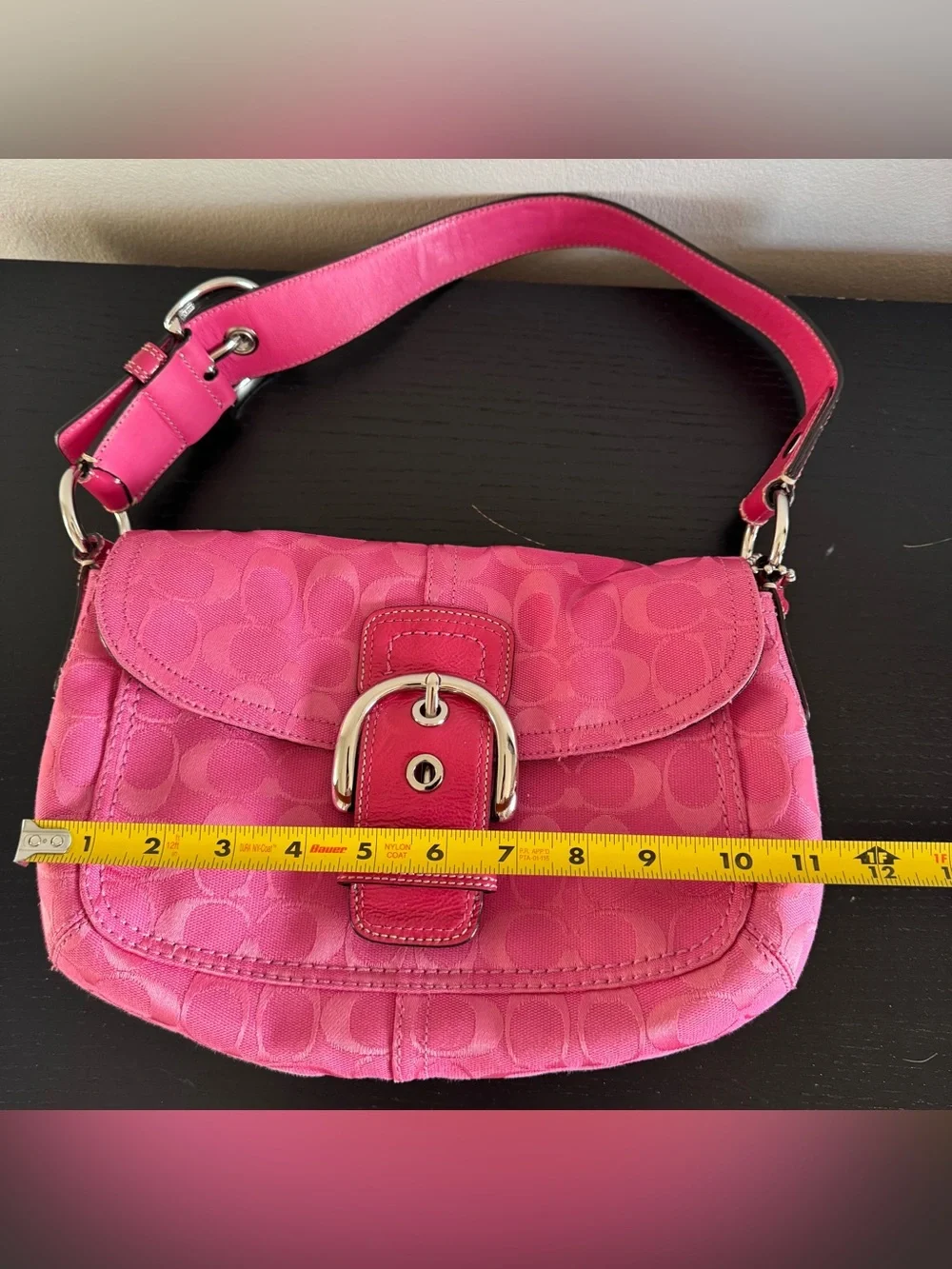 Vintage Y2K Hot Pink Coach Signature Soho Buckle Shoulder Bag